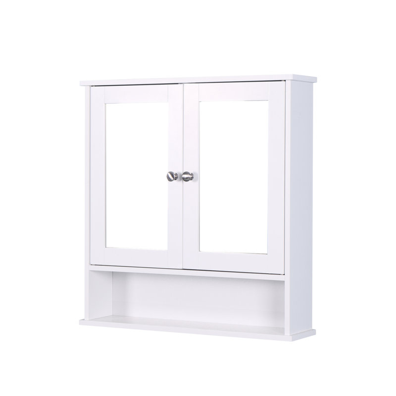 Armoire de salle de bain blanche avec tablette réglable et étagère murale moderne pour économiser de l'espace