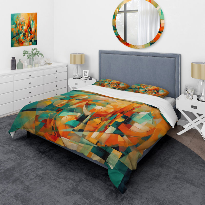 Ensemble de housse de couette en microfibre / polyester Abstracting The Cubist Form IV Bedding
