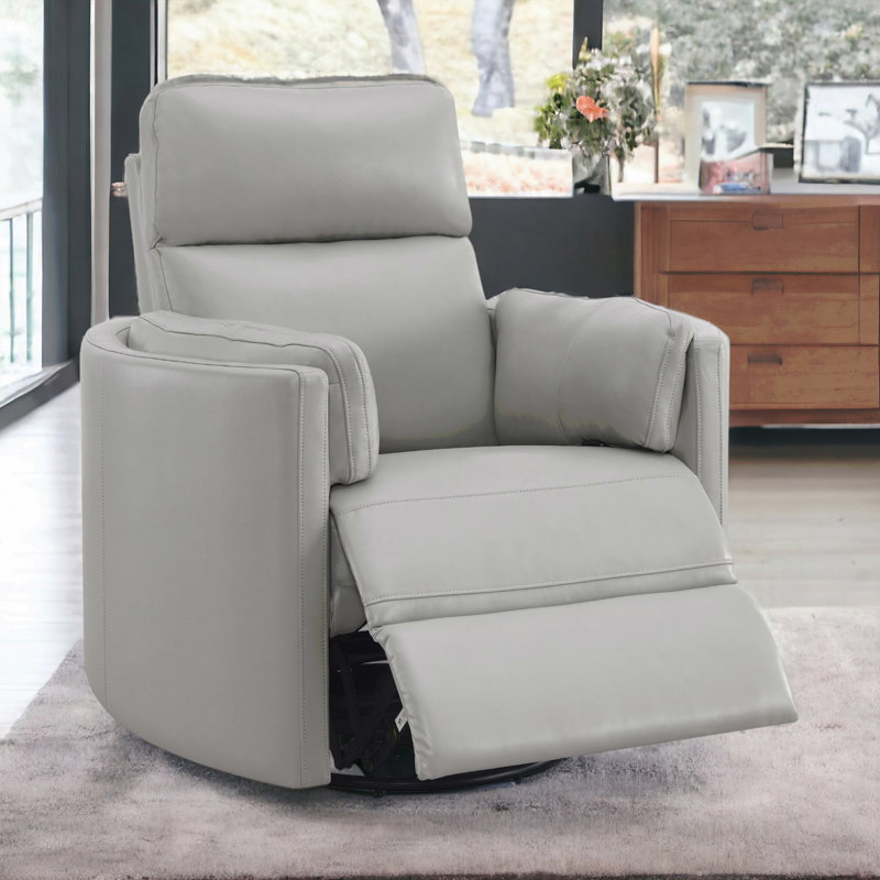 Faux Leather Swivel Glider Recliner Chair