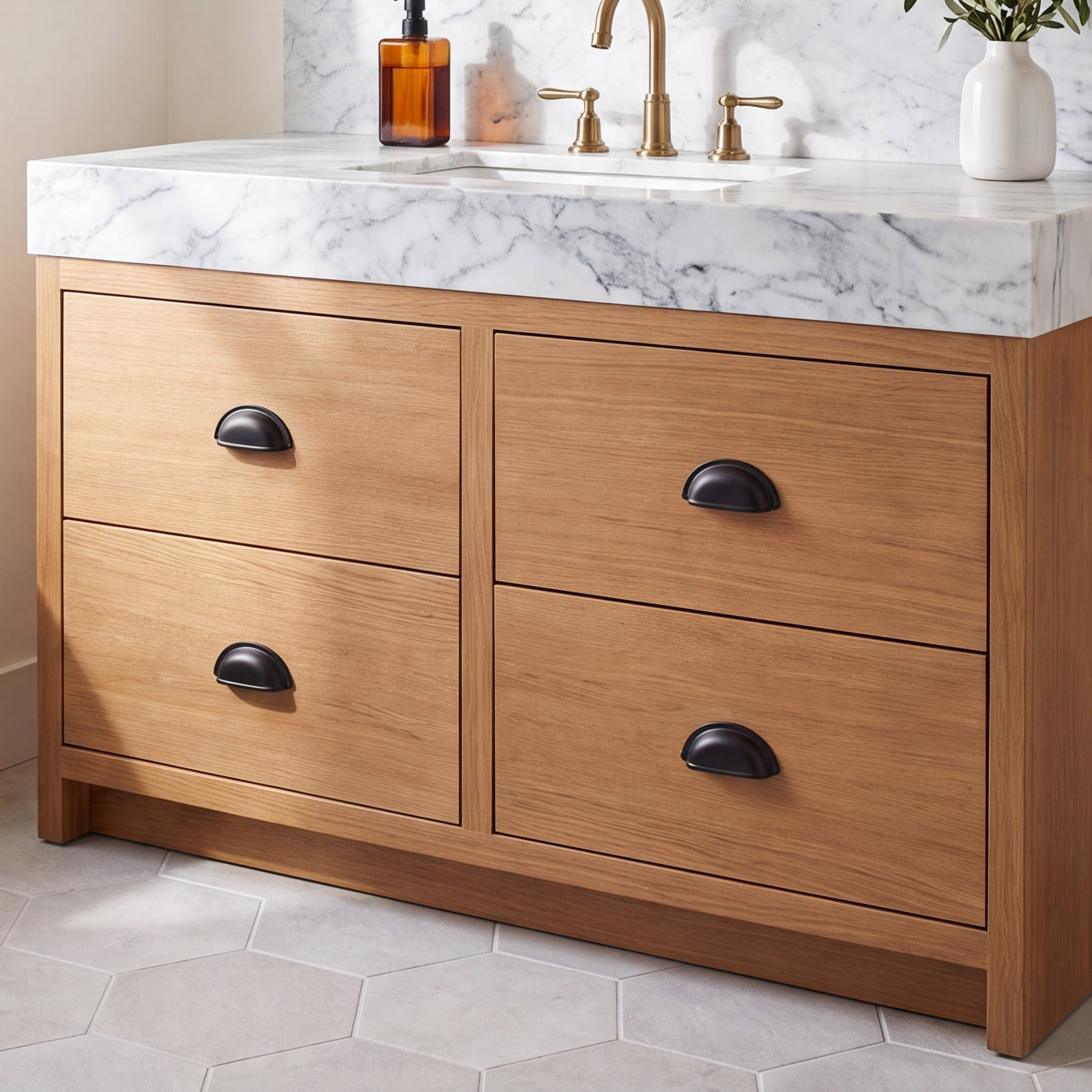 Classic 3" Cup Bin Cabinet Pull, Matte Black