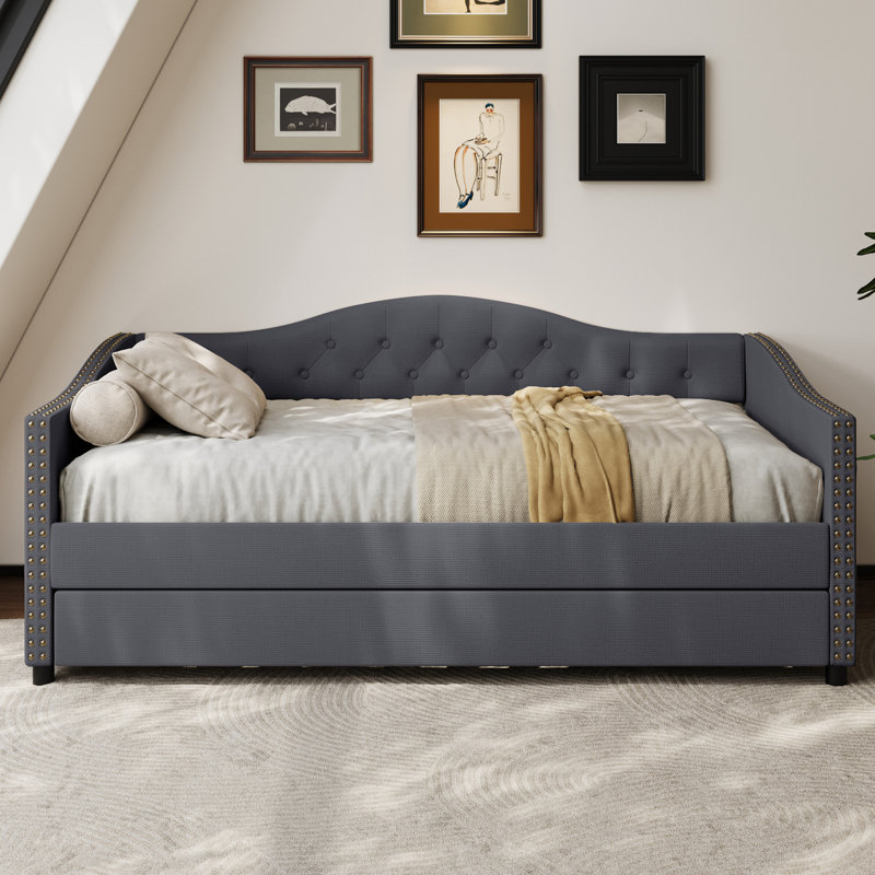 Lit de jour avec couchette Kaevion, Double, Gris