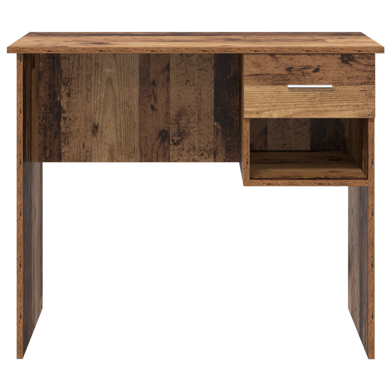 Desk With Storage 90X49.5X75 Cm Engineered Wood, Old Wood