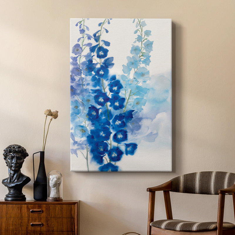 Delphinium I - galerie sur mesure Cavas, H 27 po x l 18 po