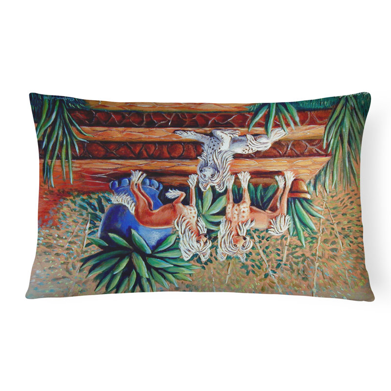 Chinese Crested Rectangular Indoor/Outdoor Throw Pillow