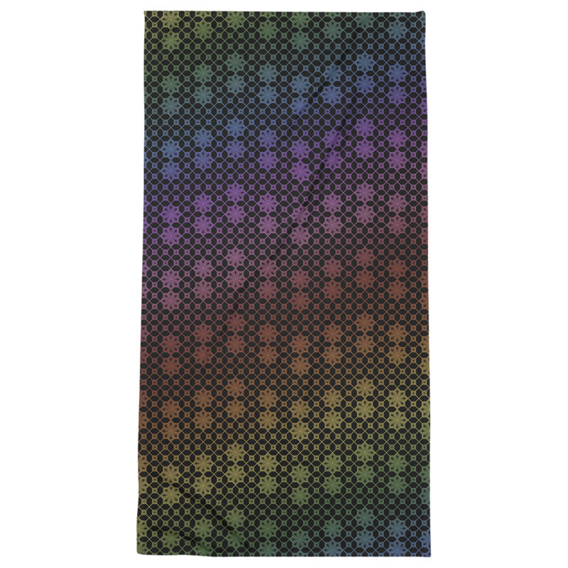 Katelyn Elizabeth Cotton Blend Beach Towel, Black/Red/White
