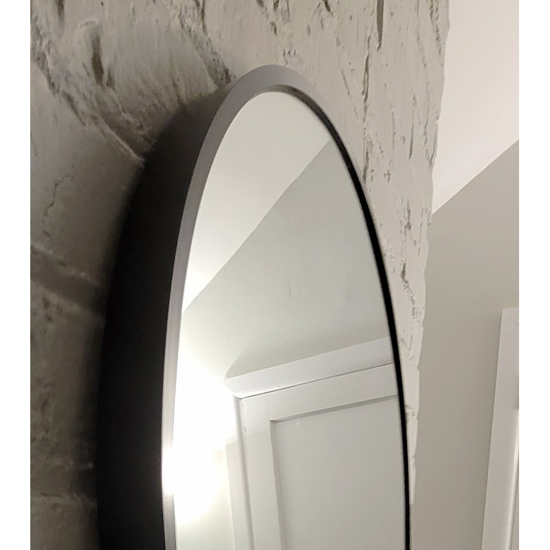 Raub Black Metal Framed Vanity Mirror, 31.5" x 19.5"