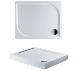 Plastic Shower Tray – White, 3cm H x 120cm W x 80cm D