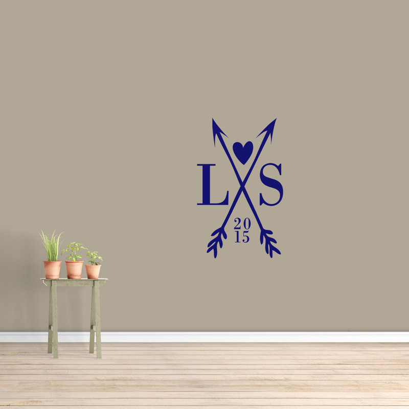 Theis Text & Numbers Wall Decal, Navy Blue, Yes