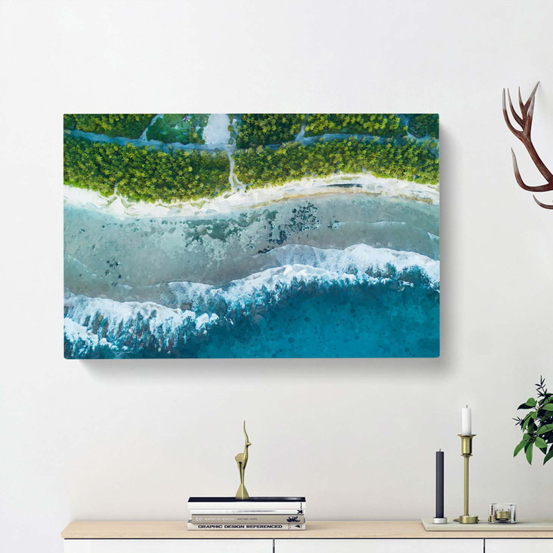 Over The Maldives - Wrapped Canvas, 35cm H x 50cm W x 3cm D