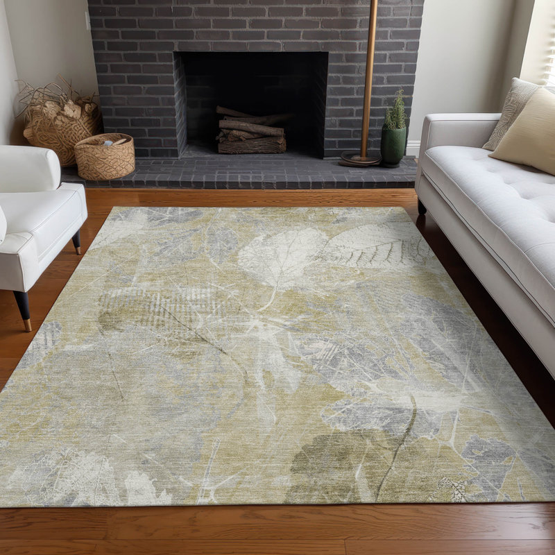 Tapis beige d'intérieur / extérieur lavable à la machine, Rectangle 2 pi 6 po x 3 pi 10 po