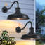 Ensemble de 2 luminaires de grange à col-de-cygne de 13,8 po de diamètre, grande aube, pour l'extérieur