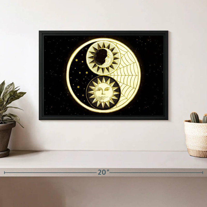 Soleil et lune Yin Yang, H 9 po x l 13 po