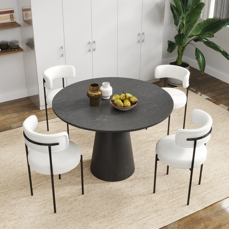 Ensemble de salle à manger à piédestal Eliverto, Blanc