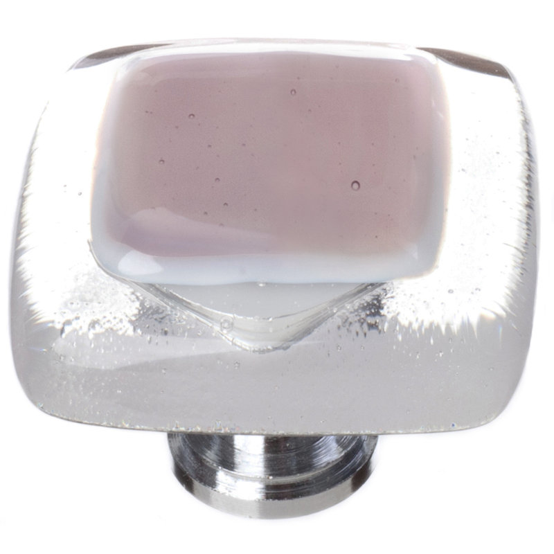 Poignée carrée 1 1/4 po, Nickel satiné, Mauve