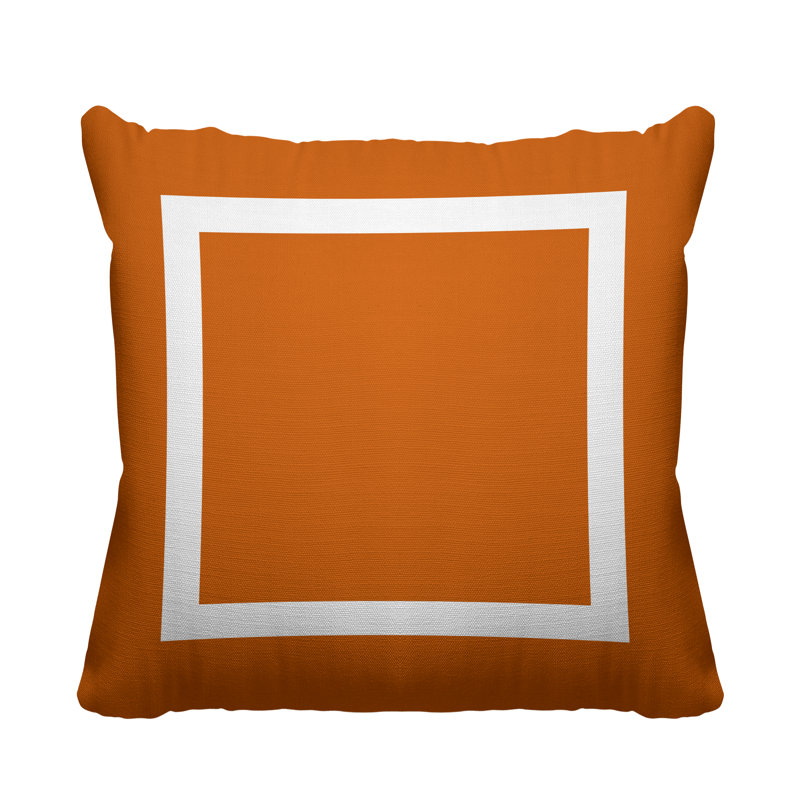 Luella Geometric Outdoor Reversible Throw Pillow, 15W" x 15H", Orange