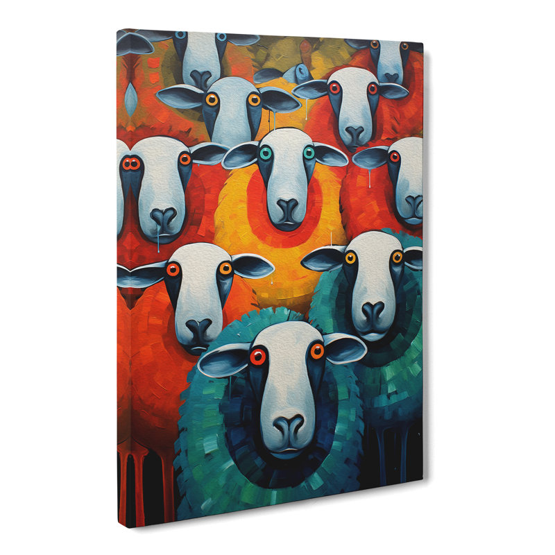 Sheep Expressionism - Wrapped Canvas, 60cm H x 40cm W x 3cm D