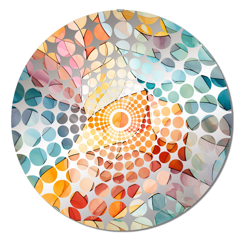 Watercolor Delight Marble Pattern - Concentric Circles Decorative Mirror, 23.6" x 23.6"