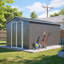 Remise verrouillable en métal sécurisée - grand rangement extérieur avec cadre en aluminium, remise à outils de jardin durable pour la cour, le patio, la pelouse, gris-124385940