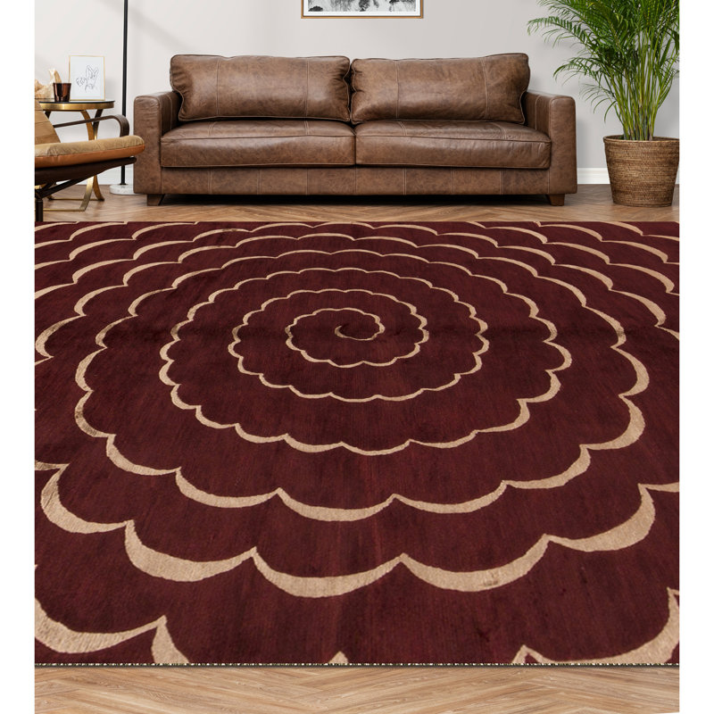 Himalayan Handmade Wool Abstract Area Rug
