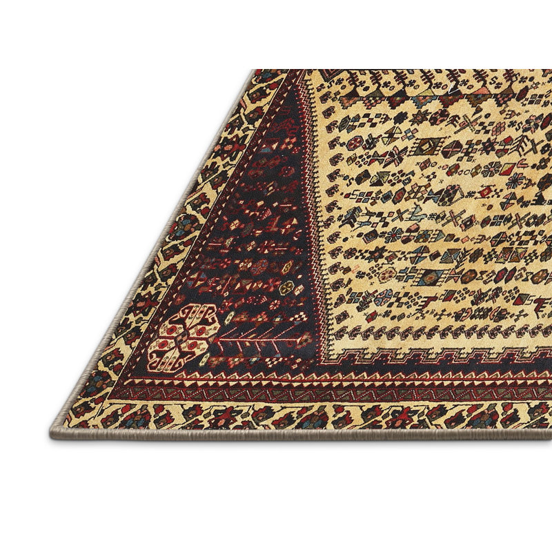 Tapis beige Southwestern, Rectangle 5 pi x 7 pi