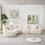 Canapé modulaire de coin incurvé de luxe 123,2 pouces, canapé modulaire en chenille nuage, quatre coussins, canapé de salon à quatre places surdimensionné à dossier haut, aucun assemblage requis, beige-724100446