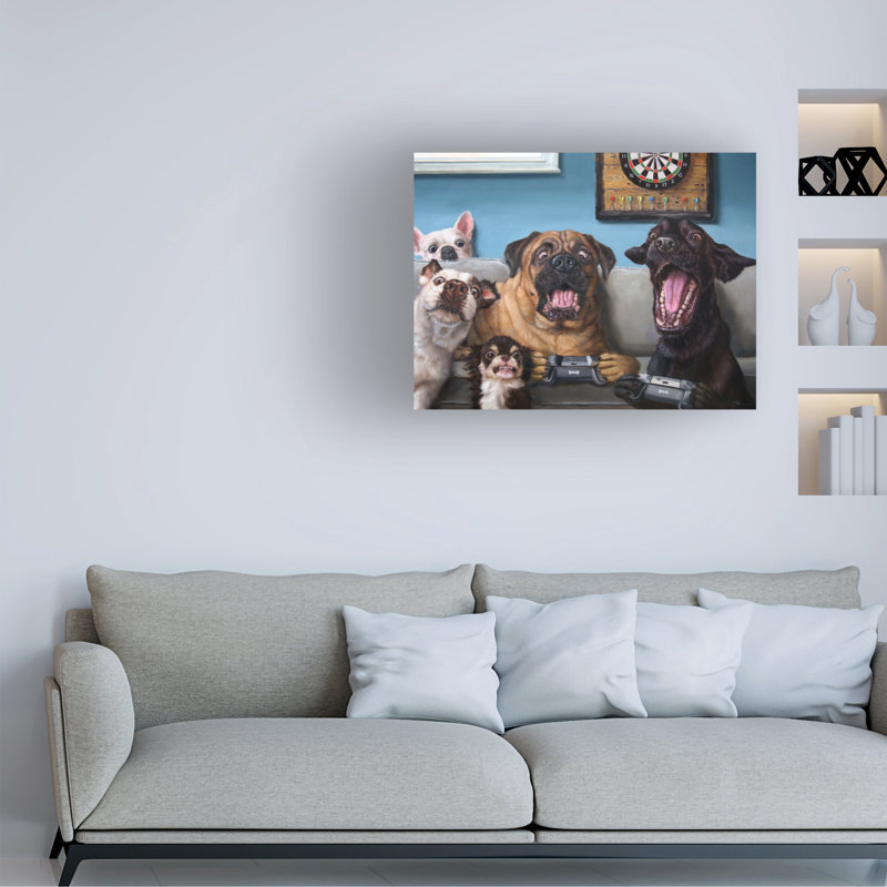 Lucia Heffernan Gamers Blue and Brown Canvas Art