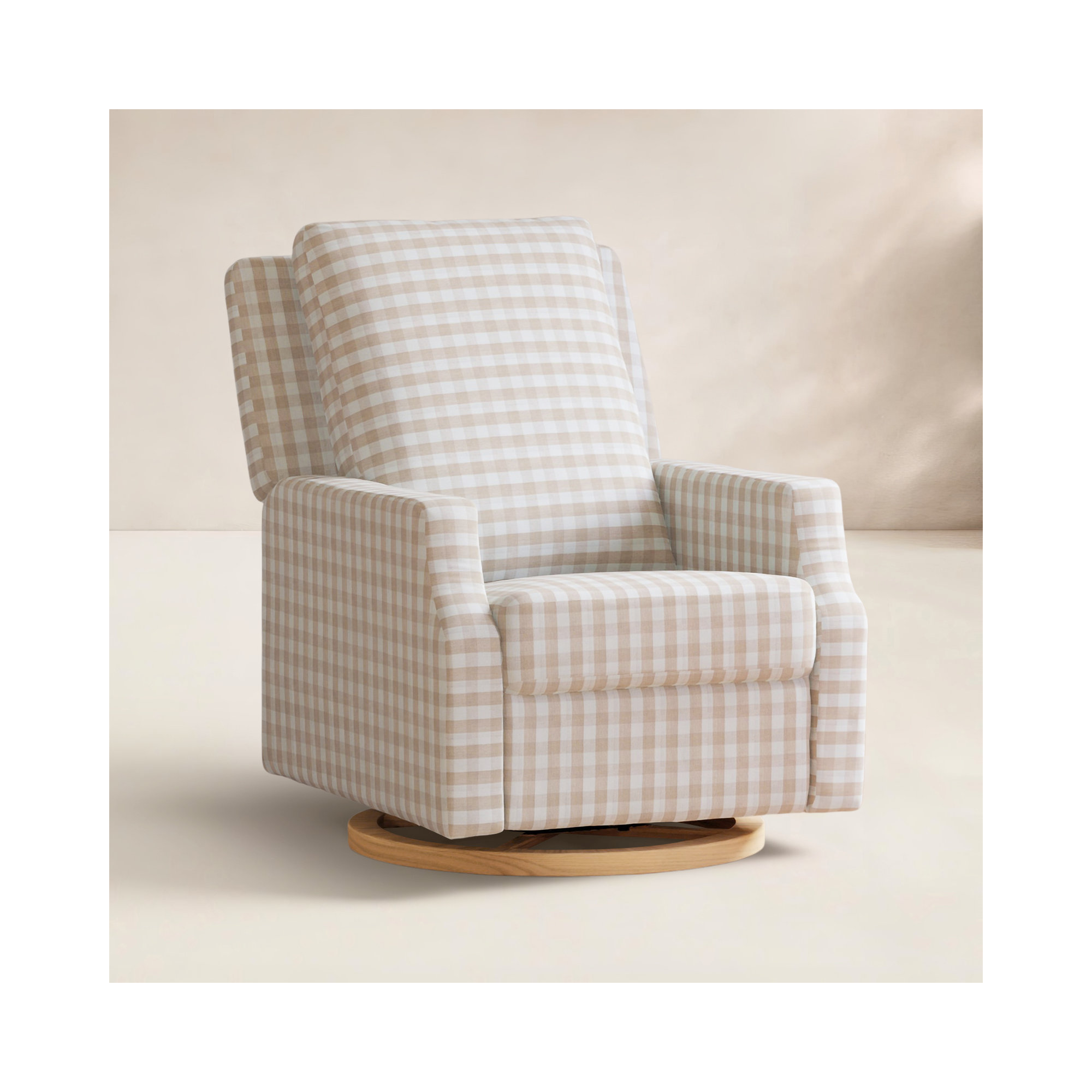 Crewe Electronic Recliner and Swivel Glider in Eco-Performance Fabric, Tan/White