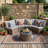 Outdoor Patio Furniture  Half-Moon Sectional Round Patio Furniture Set Sofa