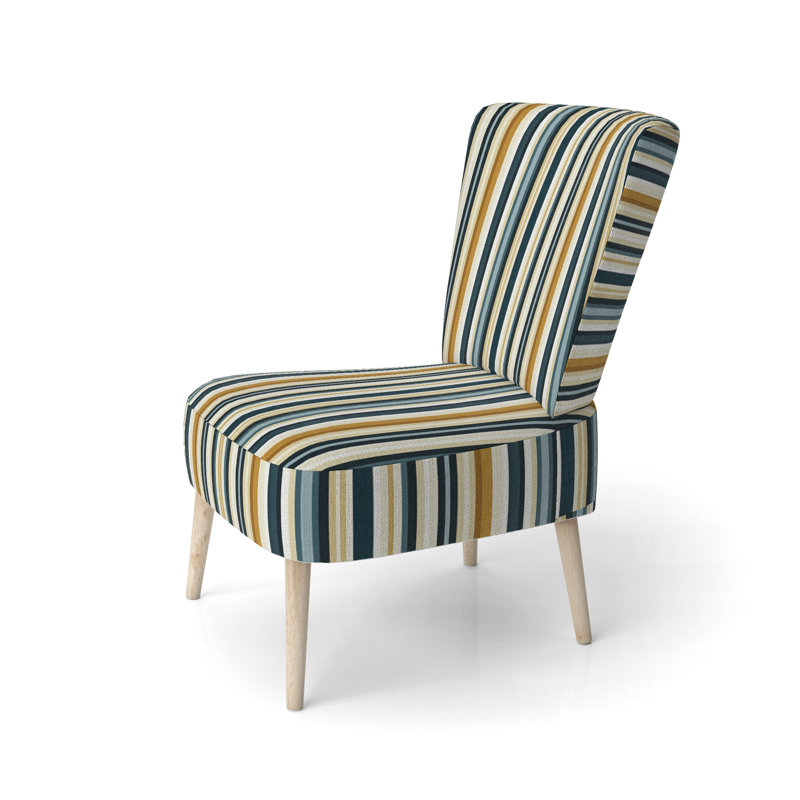 Chaise d'appoint rembourrée, bleu sarcelle et brun