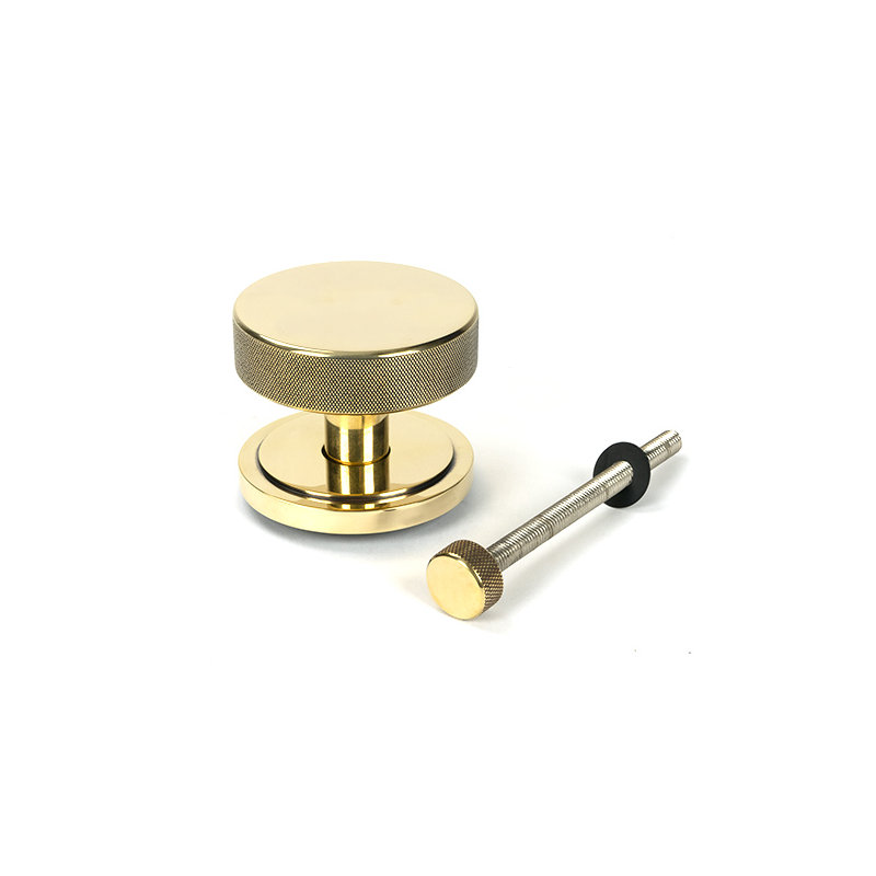 Brompton Single Dummy Door Knob, Aged Brass