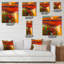 Horloge murale Poppies by the Ocean pendant le coucher du soleil-2111580589