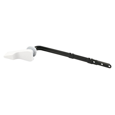 Toilet Tank Lever, Adjustable, Plastic, White Handle, Fits Fluidmaster Sure-Fit