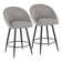 Matisse Highback 26" Fixed-Height Counter Stool With Tapered Metal Legs & Round Footrest - Set Of 2