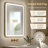 28 in.W x 36 in.H Wall Mounted Bathroom Rectangle Brushed Gold Framed LED Mirror With Anti-Fog, Memory Function-1536167641-1497124003