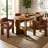Modern 5-Piece Oval Brown Dining Set With Upholstered Chairs With Backrest And Armrests, Fit For 4 People