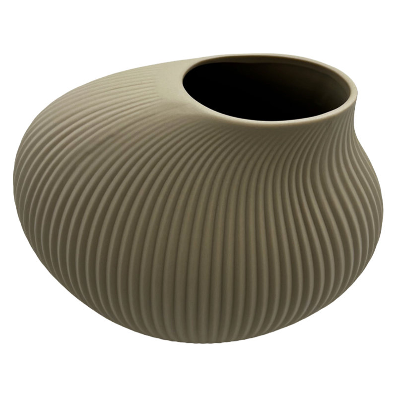 Vase de table en céramique fabriqué à la main Lucasville, Beige