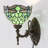 Tiffany Wall Sconce Lamp Stained Glass 8X10.5X11 Inch Plug in Wall Bedside Light for Hallway Bedroom (Green Dragonfly Style)-1103513501-1103513500
