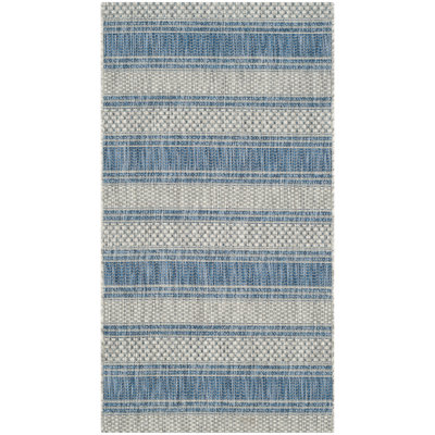 Tapis d'intérieur / extérieur à rayures Burnsville Performance