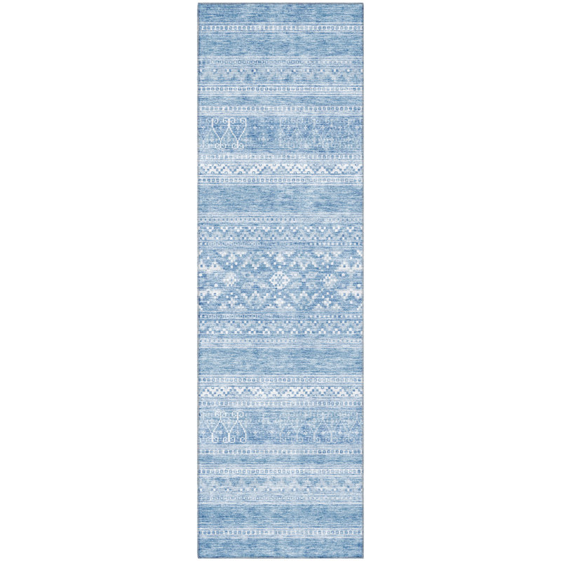 Premium Machine Washable Prisco Sky Rug, Runner 2'3" x 7'6"