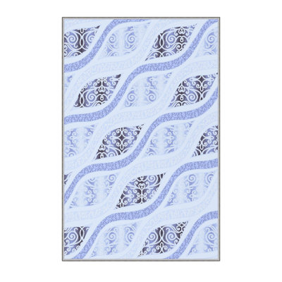 Tapis bleu / mauve / noir en polyester tissé à plat à la machine 4 pi 7 po x 7 pi 3 po Alina