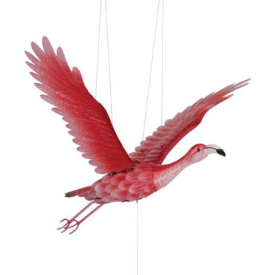 Metal and Acrylic Flying Bird Mobile Garden Statue with Weather Resistant Finish