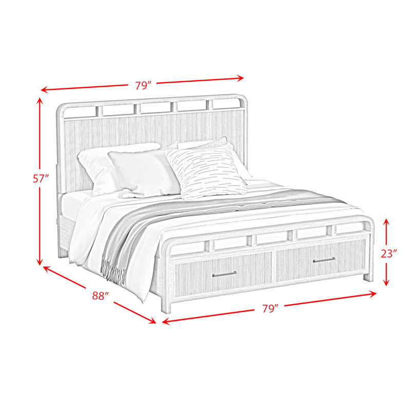 Picket House Furnishings Woodridge  King Storage Bed In Black With Grain, King