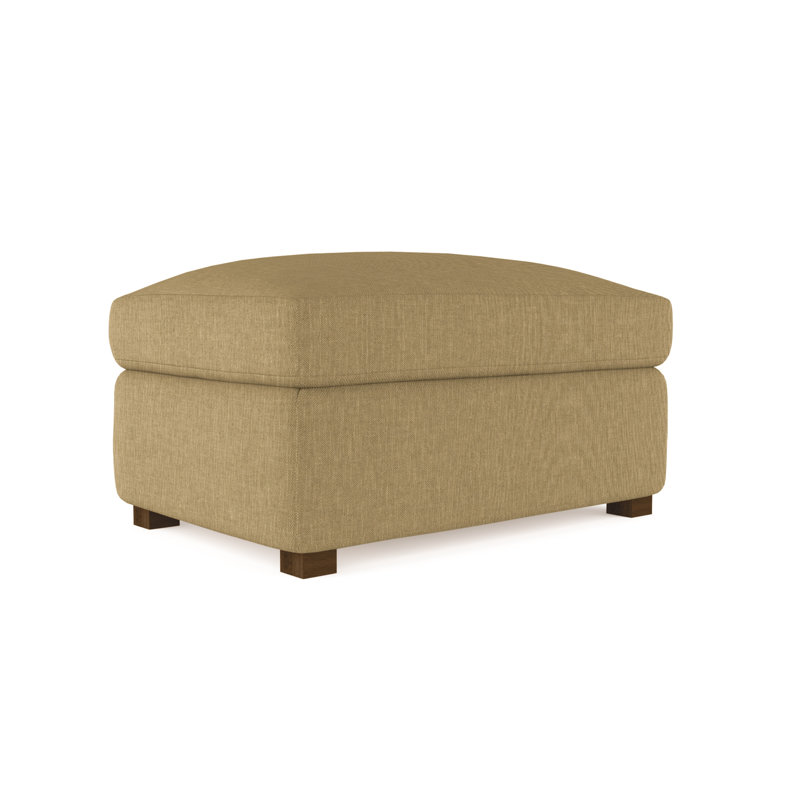 Repose-pieds Madison, Tapis massepain en lin à tissage carré, Brun foncé