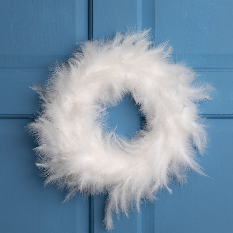 Northlight Seasonal Two-Tone Feathers Christmas Wreath - 14.5" - Unlit