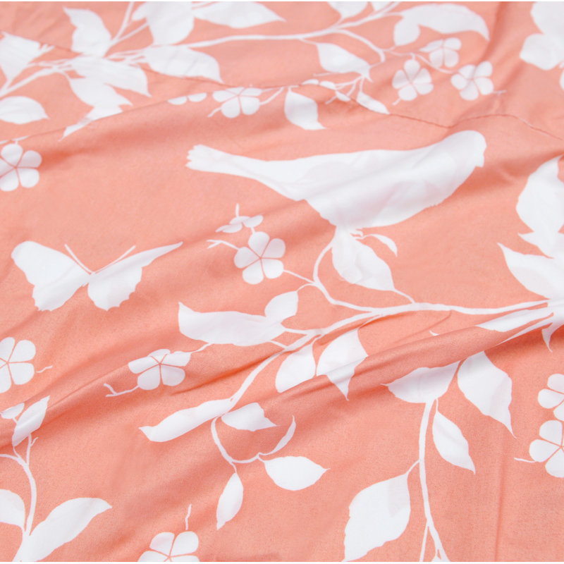 Floral Tailored Window Valance, Coral