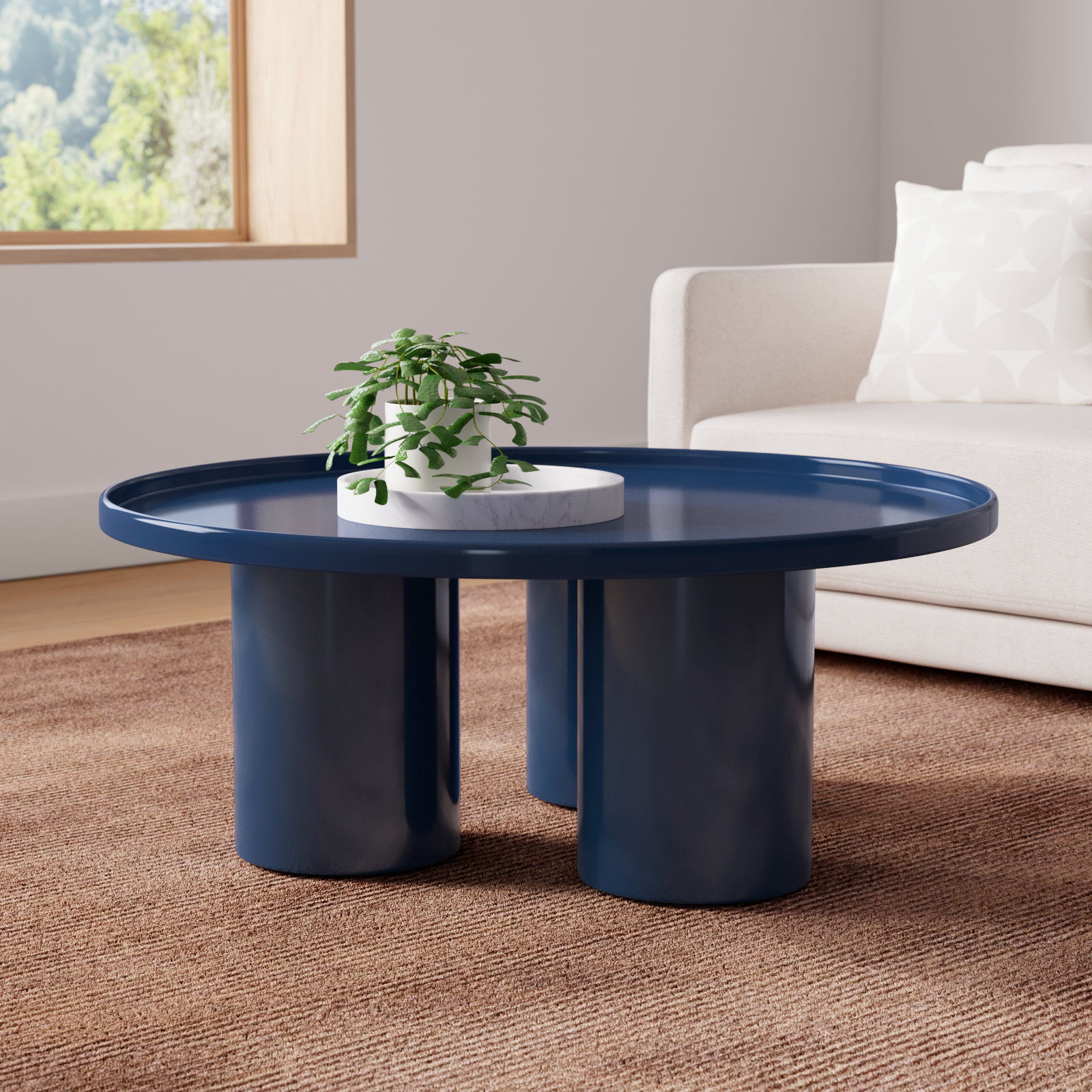 Isthia Single Coffee Table, Navy