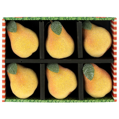 Ornement en forme de poire givrée, boîte de 6 à 4 pouces