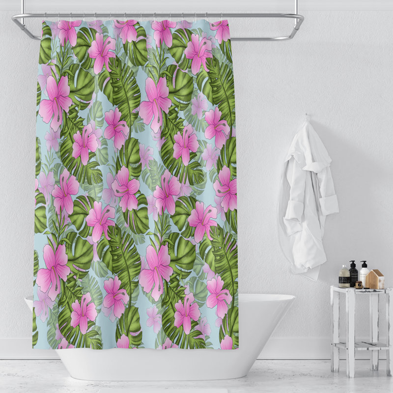 Rideau de douche simple Floral, 72 po x 70 po
