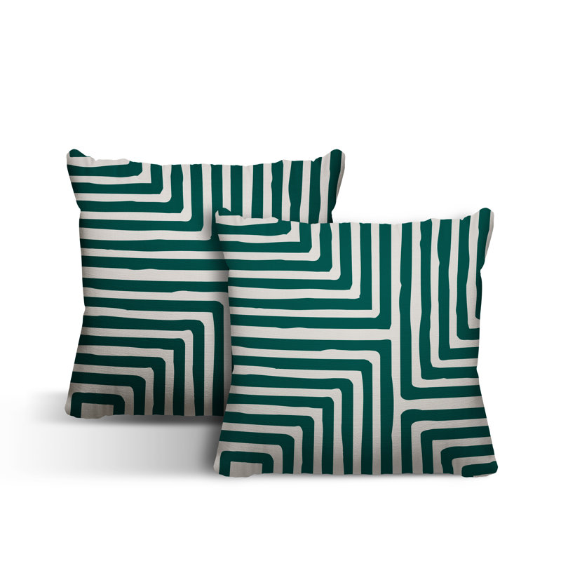  Coussin intérieur / extérieur carré, L 19 po x H 19 po, Émeraude