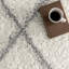 Tapis blanc à poil long à motif marocain performance Darryll-23514508